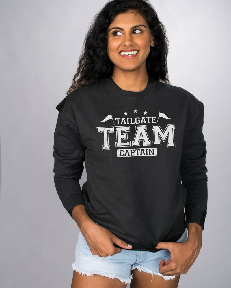 Black Tailgate Team Captain Sweatshirt for wholesale on Faire2