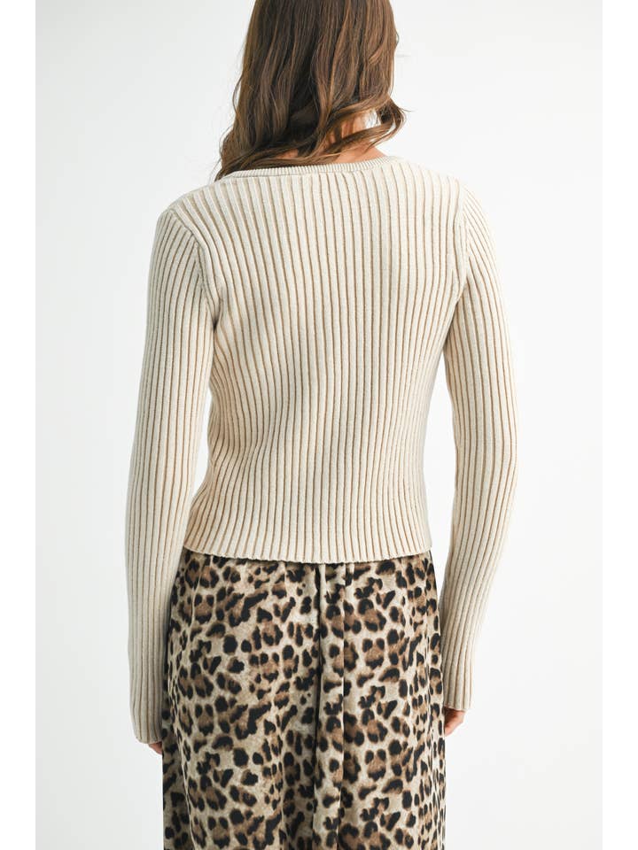 AEMI + CO - Wholesale Cardigan - Women's - 3391GK Ribbed Button-Up Cardigan22