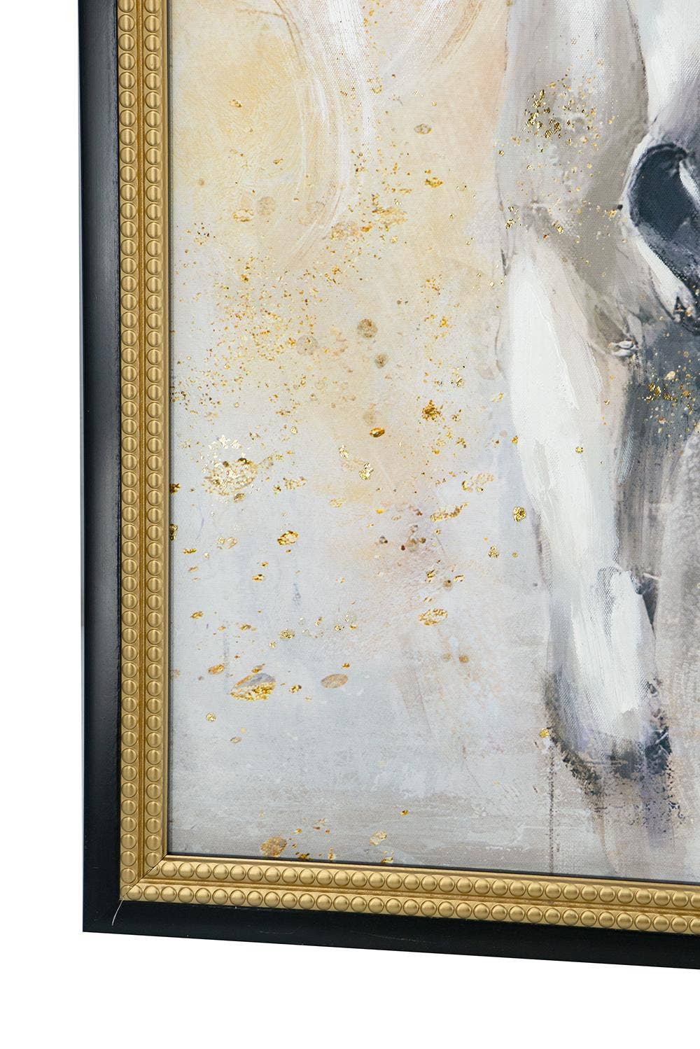 A&B Home Group Inc. - Wholesale Kunst op canvas - 100x100 cm Handgeschilderd Wit & Zwart Paard Canvas Kunstwerk2