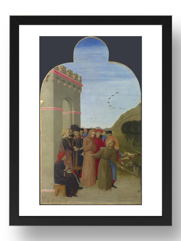 Sassetta: O Lobo de Gubbio, Poster em Moldura 17x13" (A3) por atacado de PERIOD PRINTS