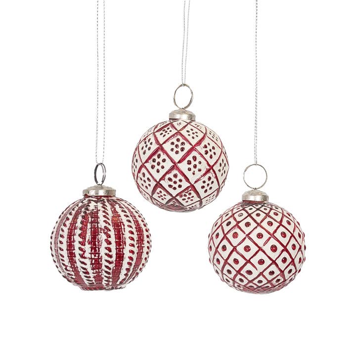 C&F Home - Wholesale Ornament Set - Christmas Oslo Glass Ornament Set 3