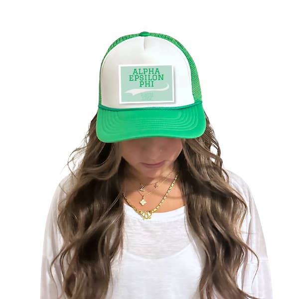 Sarahndipity Shop - Vente Casquette de camionneur – femme - Casquette de camionneur Sorority avec écusson - Design collégial16