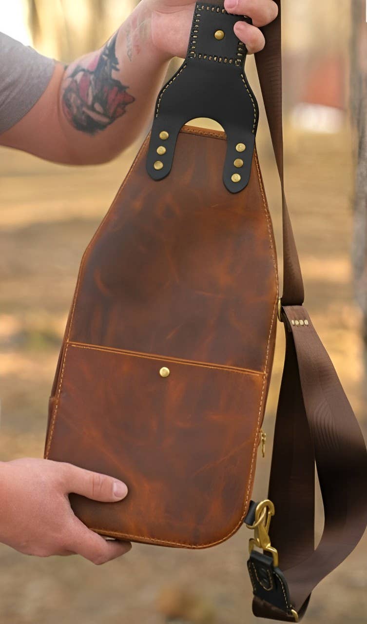 The Master Tanners - Vente Sac à bandoulière – homme - Sac à bandoulière en cuir véritable pour hommes, sac à bandoulière, sac de poitrine8
