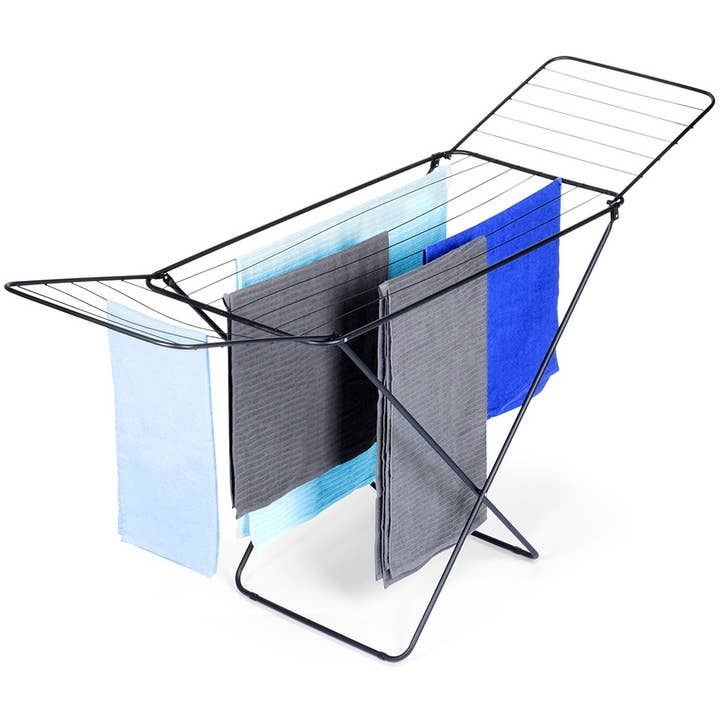 Étagère de séchage en métal noir pliable 181 cm pour la vente par Vilde