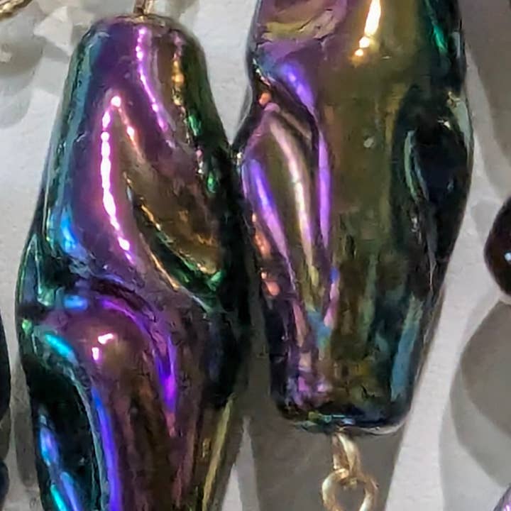 Gay Isber Designs - Wholesale Bib Necklace - Unique Vintage-Inspired Bib Purple Green Necklace with 1970s Austrian AB Acrylic Beads and Swarovski Crystals - One-of-a-Kind Design by Sugar Gay Isber10