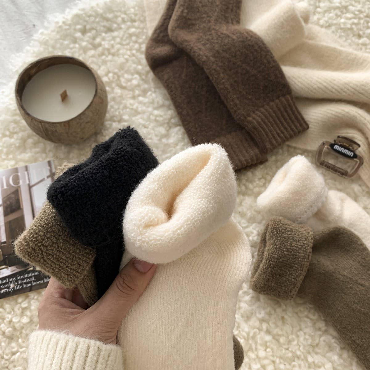 ACCITY - Wholesale Socks - Women's - Diamond Knit Socks Women Retro Warm Winter_CWMS028727