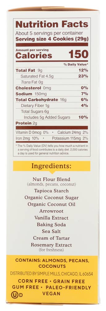 KeHE Distributors, LLC - Vente Biscuits - Biscuits croquants aux pacanes grillées de Simple Mills 5,5 oz1