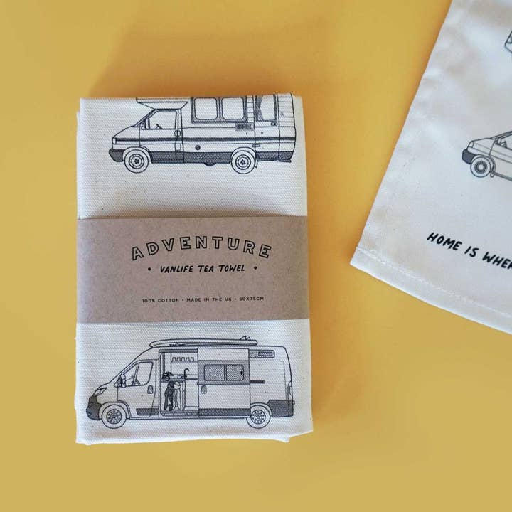 Vanlife Tea Towel / Dish towel / Adventure gift / Camper Van for wholesale by Golden Mountain