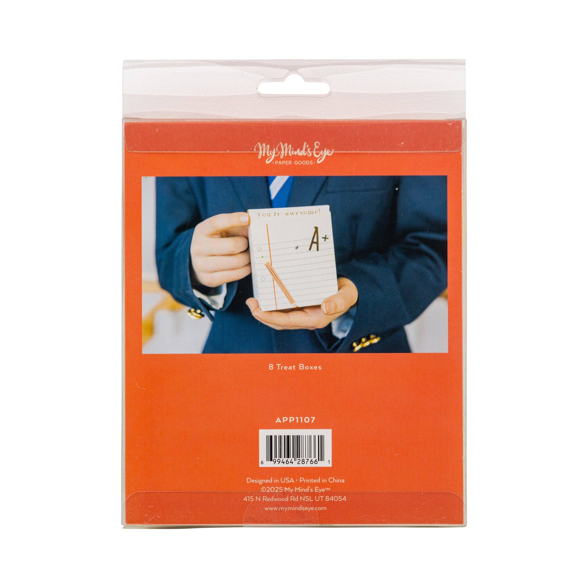 My Mind’s Eye - Vente Sachet cadeau/boîte cadeau pour invités - APP1107 - Boîte à friandises en papier ligné - 8 unités4