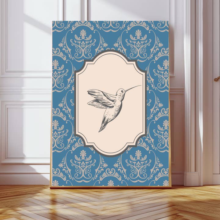Impression artistique de colibri de style vintage pour la vente par Kumo Art Prints