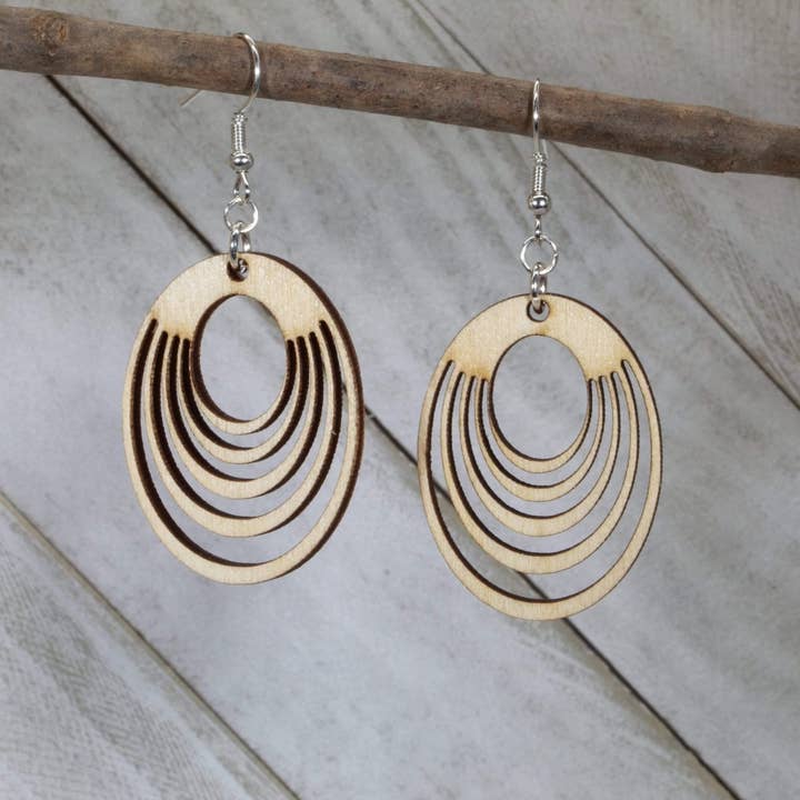 Radiant Rings Wooden Earrings for wholesale by Cates Concepts