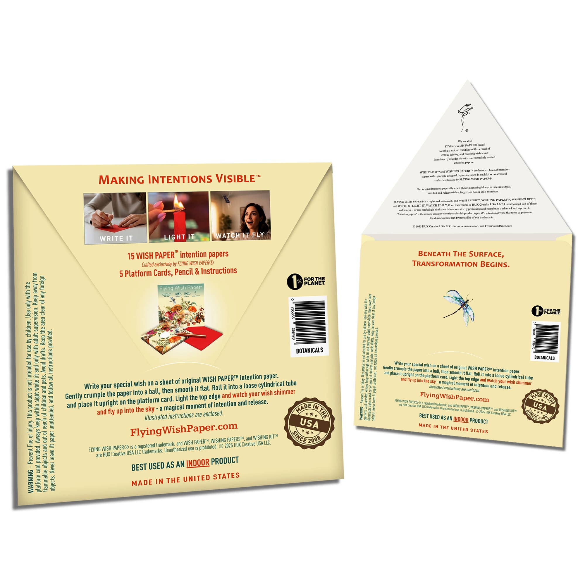 FLYING WISH PAPER ® - Wholesale Meditation Supplies - BOTANICALS — Flying Wish Paper® Mini 15 WISHING KIT™ Gift2