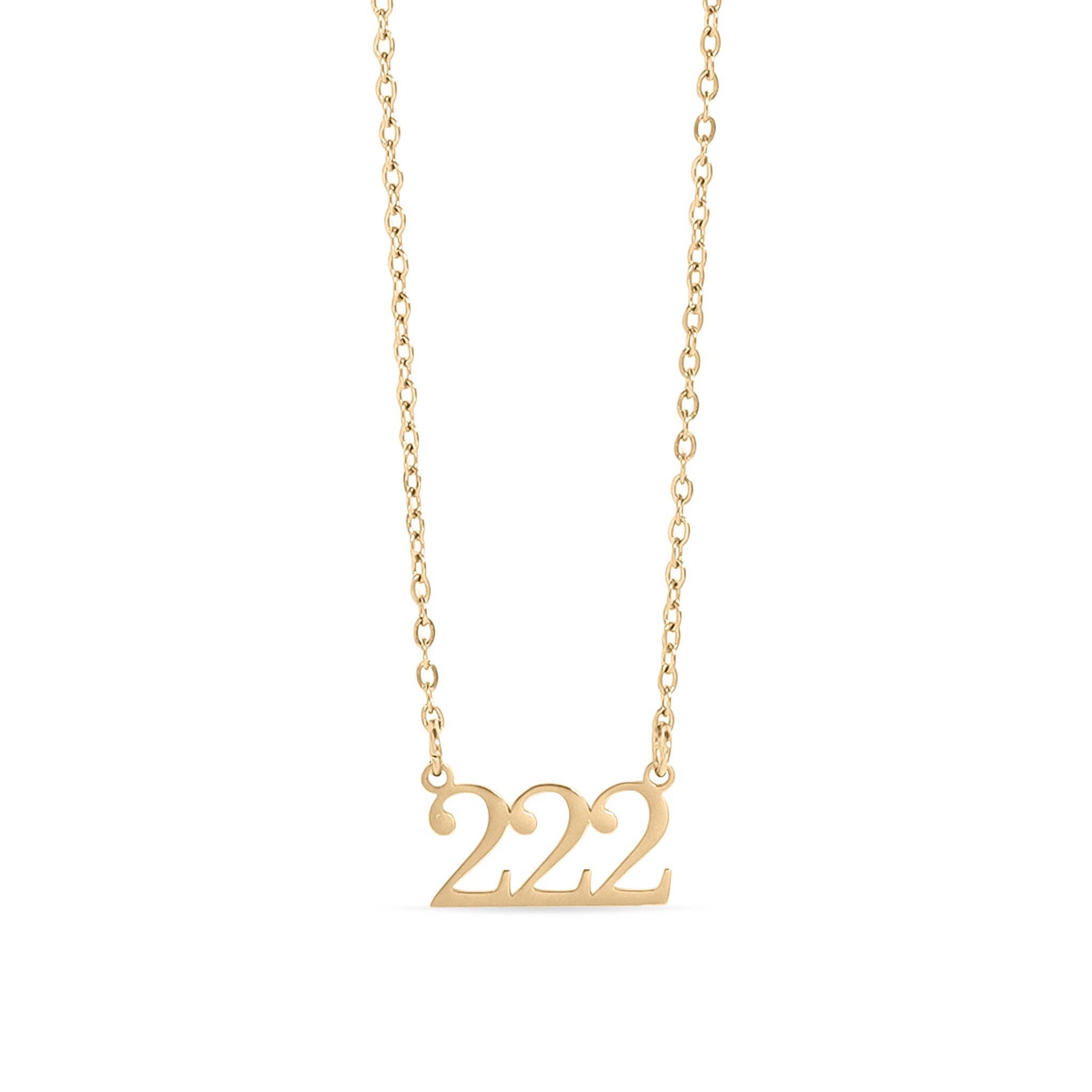 WJW – wholesale Pendant/charm necklace – 18K Gold PVD Stainless Steel Angel Number Necklace2