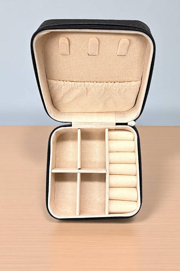 Brown WESTERN BOOT STITCH LEATHER JEWELRY BOX for wholesale on Faire2