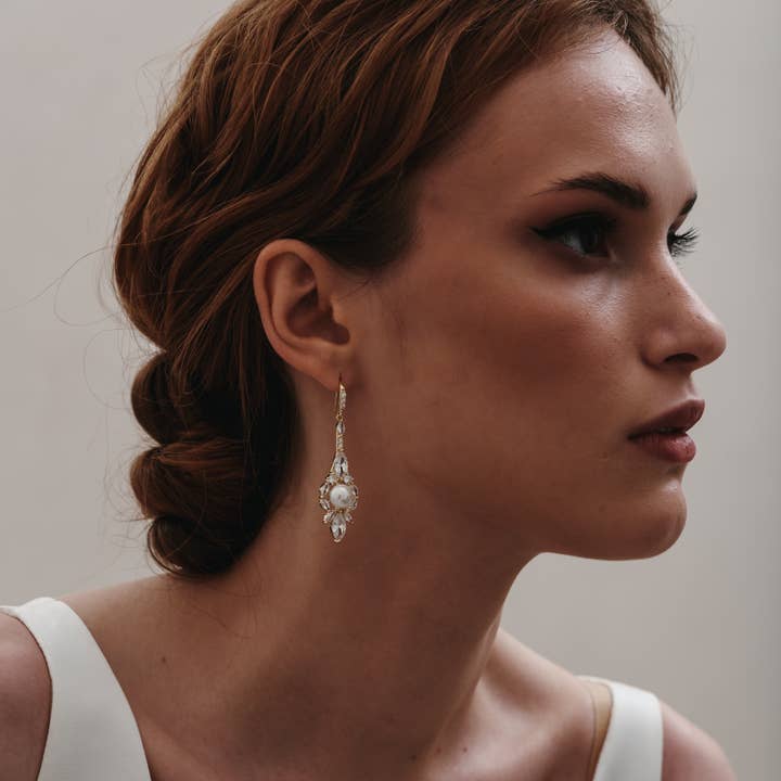 Heirloom Bridal Company - Wholesale Dangle earrings - Vintage Pearl Earrings - E0631