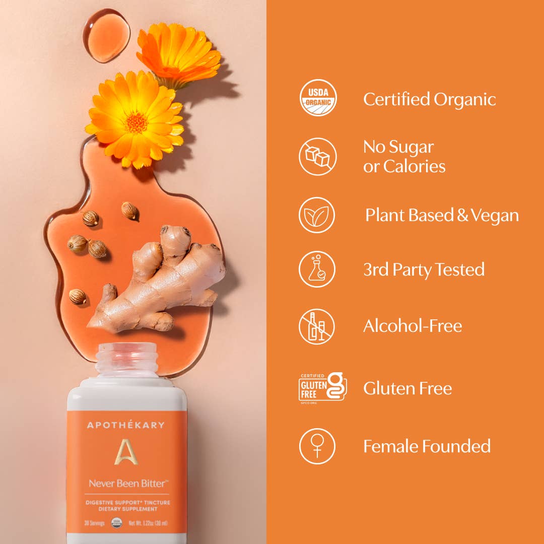 Apothékary - Vente Supplément oral/vitamine - Never Been Bitter™ - gouttes à base de plantes pour le soutien digestif et intestinal3