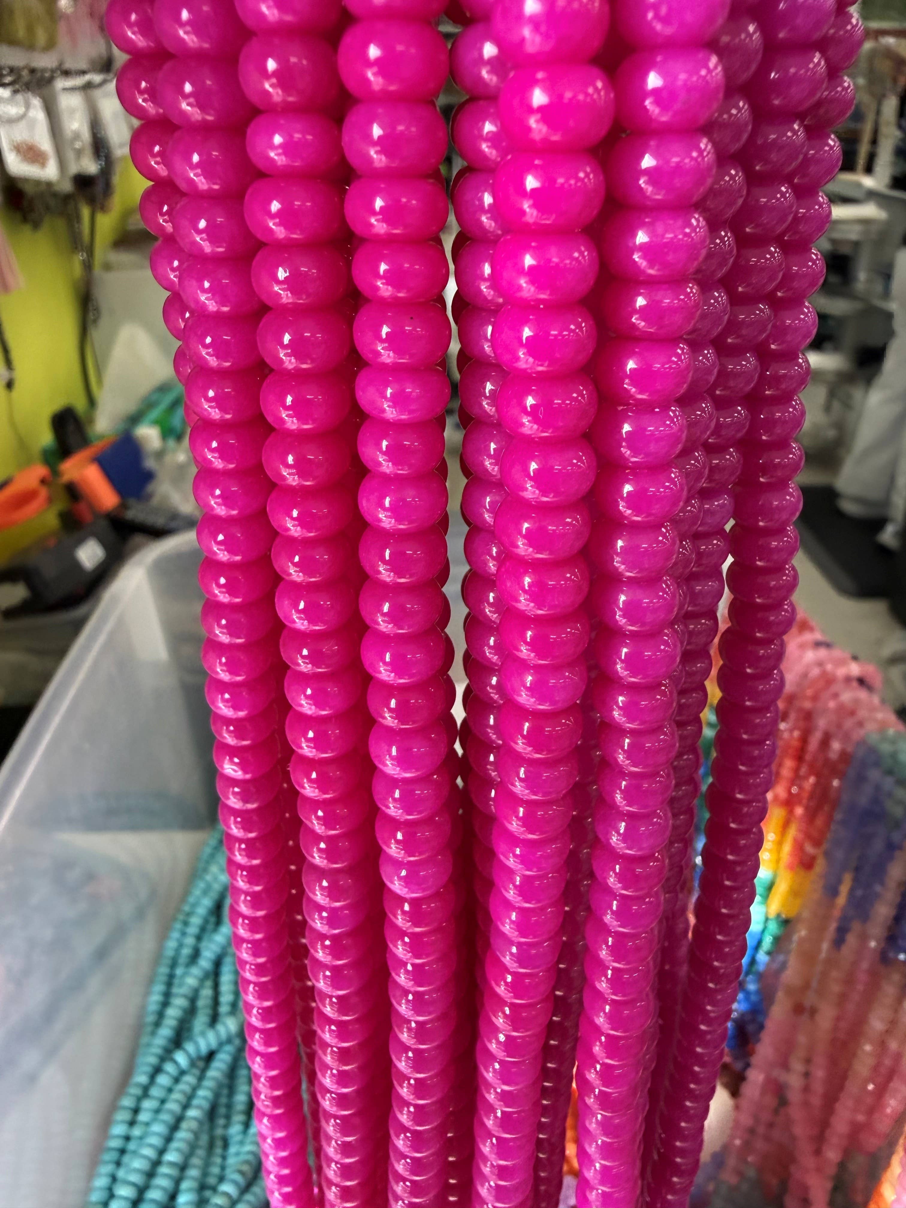 Sonya Renee Jewelry - Wholesale Beaded/Pearl Necklace - Lilly Gemstone Bead Necklace multi-color 8mm opals jade 58