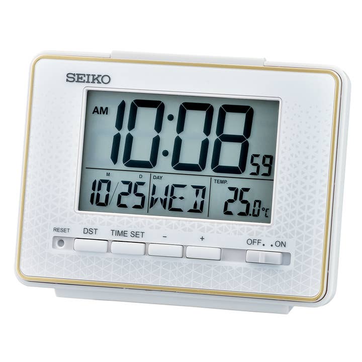 Easton Everything Digital Alarm Clock 3", White for wholesale by Seiko Clocks USA