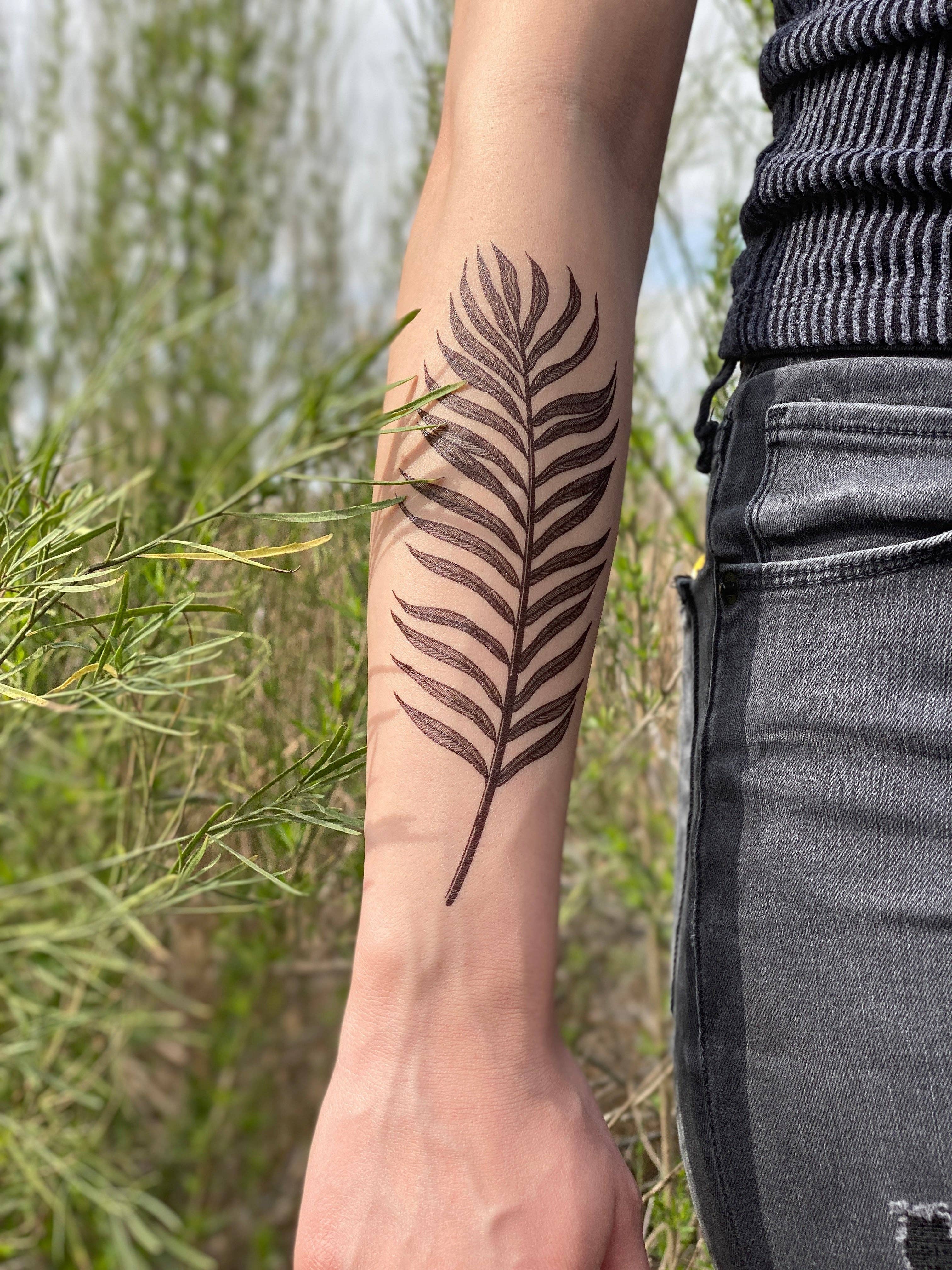 Flower and Fern Temporary Tattoo - Etsy India
