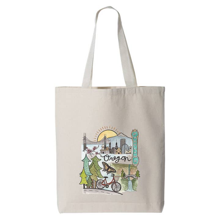 Portland Canvas Tote Bag for wholesale by Sticker Girl, formerly KPB Apparel