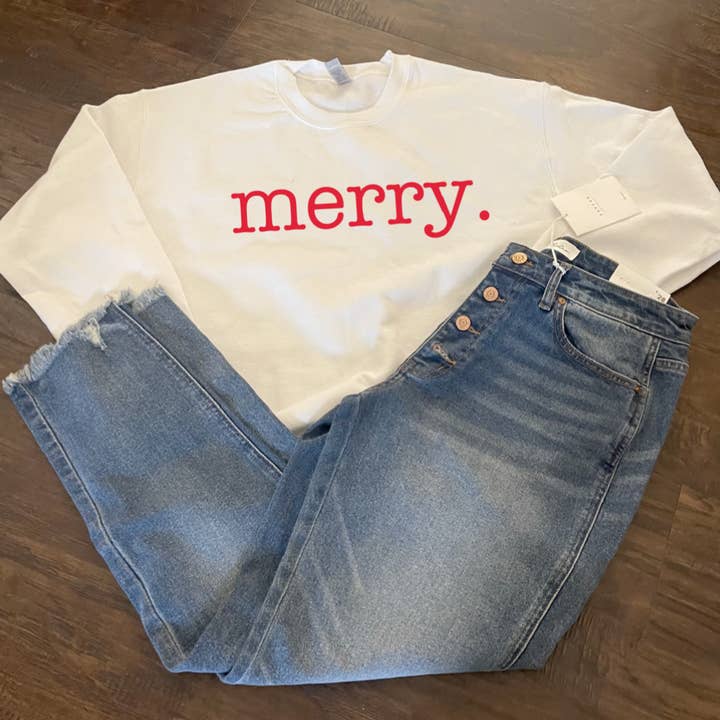 Merry Christmas Crewneck sweatshirt or shirt adult or kids for wholesale by Cotton Threads