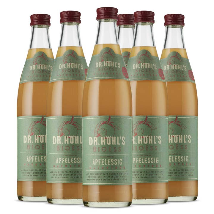 DR. HÖHL'S - Vendita all'ingrosso Sidro - Aceto di mele biologico BioESS naturalmente torbido vegano, 500 ml