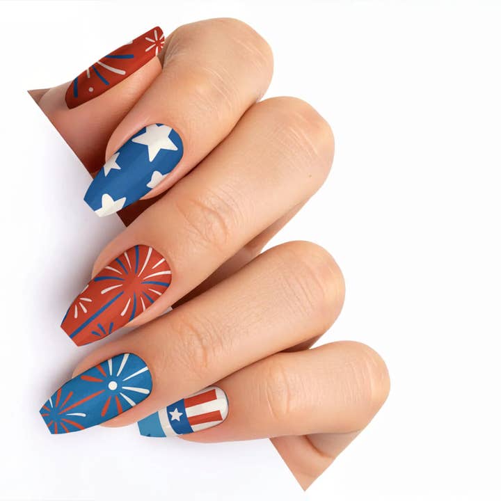 FYNE BODY - Wholesale Press-on/fake nails - Glitter Beam 4th of July Press-On Nails37