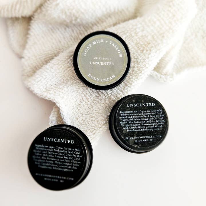 Milk + Body - Wholesale Body Cream/Lotion - Mini Goat Milk + Tallow Body Cream | Unscented4