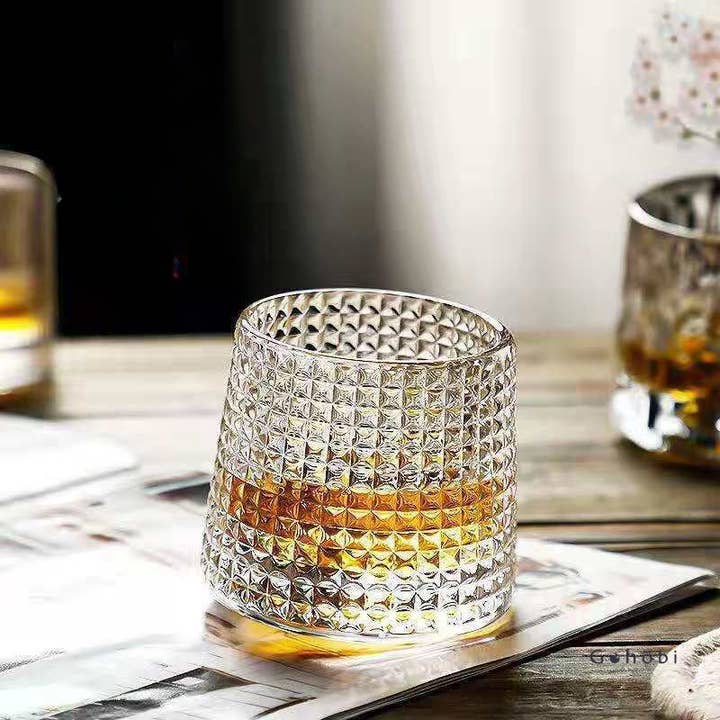 Gohobi (We cover U.S. import duties) - Wholesale Cocktail/liquor glass - Gohobi Handmade Rotating Glass Tumbler13