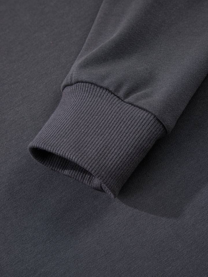 Dark Grey Varsity Striped Detail Drop Shoulder Oversized Sweatshirt for wholesale on Faire5