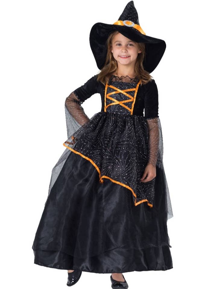 Dress Up America - Wholesale Costume - Kids - Black & Orange Witch Costume - Kids