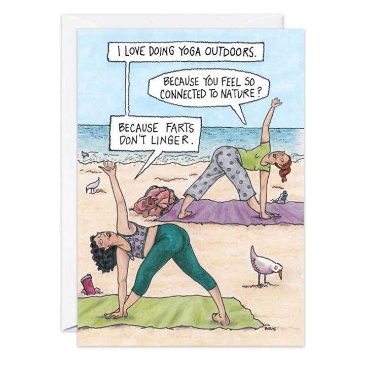 Oatmeal Studios - Vente Cartes d'anniversaire - Carte d'anniversaire Yoga Outdoors - 9117
