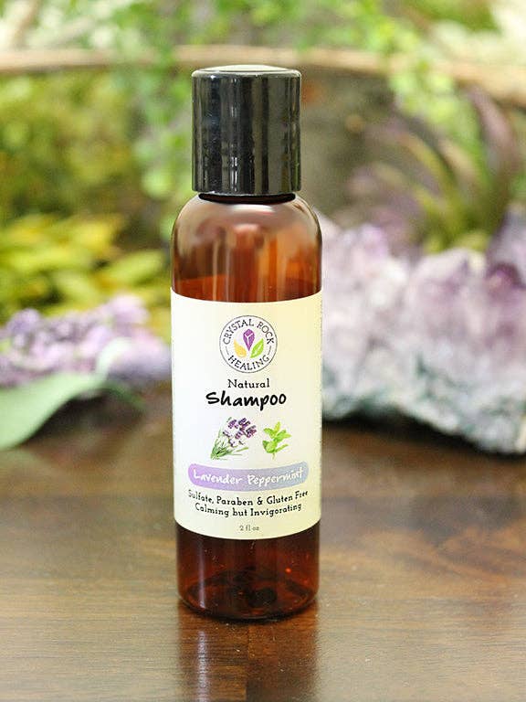 Lavender & Peppermint Shampoo 2oz for wholesale by Crystal Rock Healing, LLC