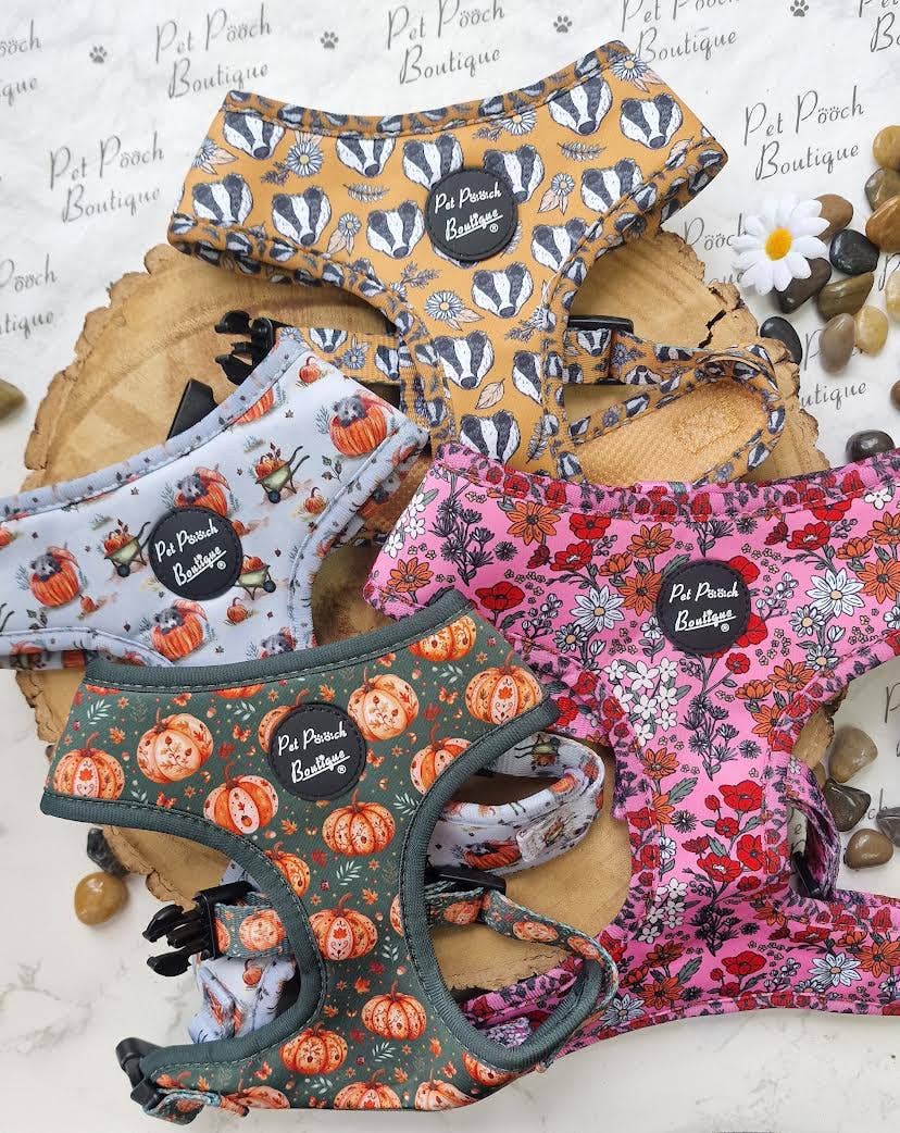 Pet Pooch Boutique – wholesale Pet harness – Dog – Woodland Badger Puppy Dog Harness (Autumn/mustard yellow)10