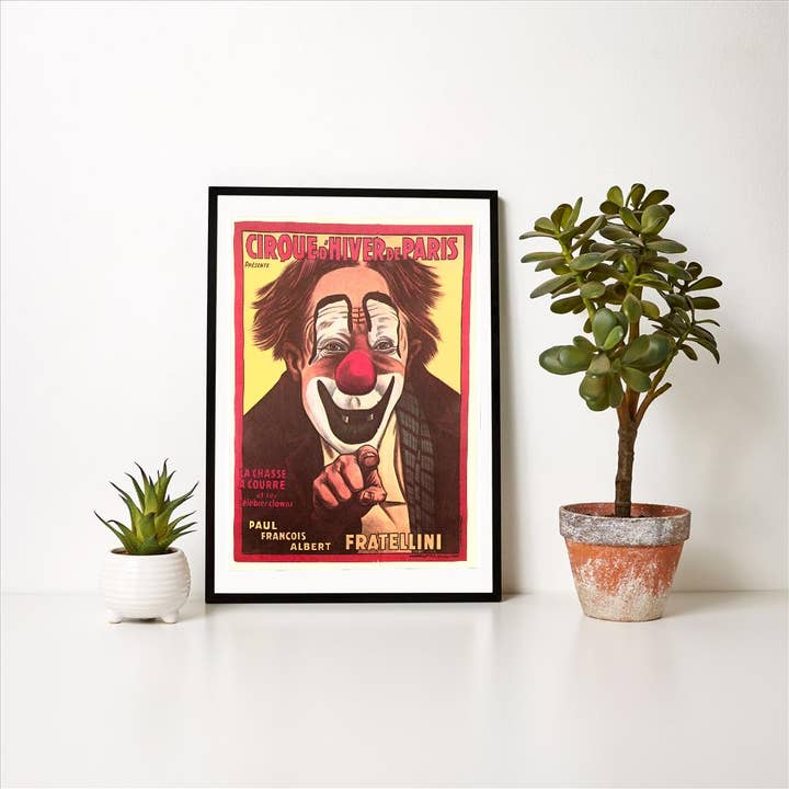 Found Image Press - Wholesale Art Print - Art Print CI-89 French Winter Circus, Clown
