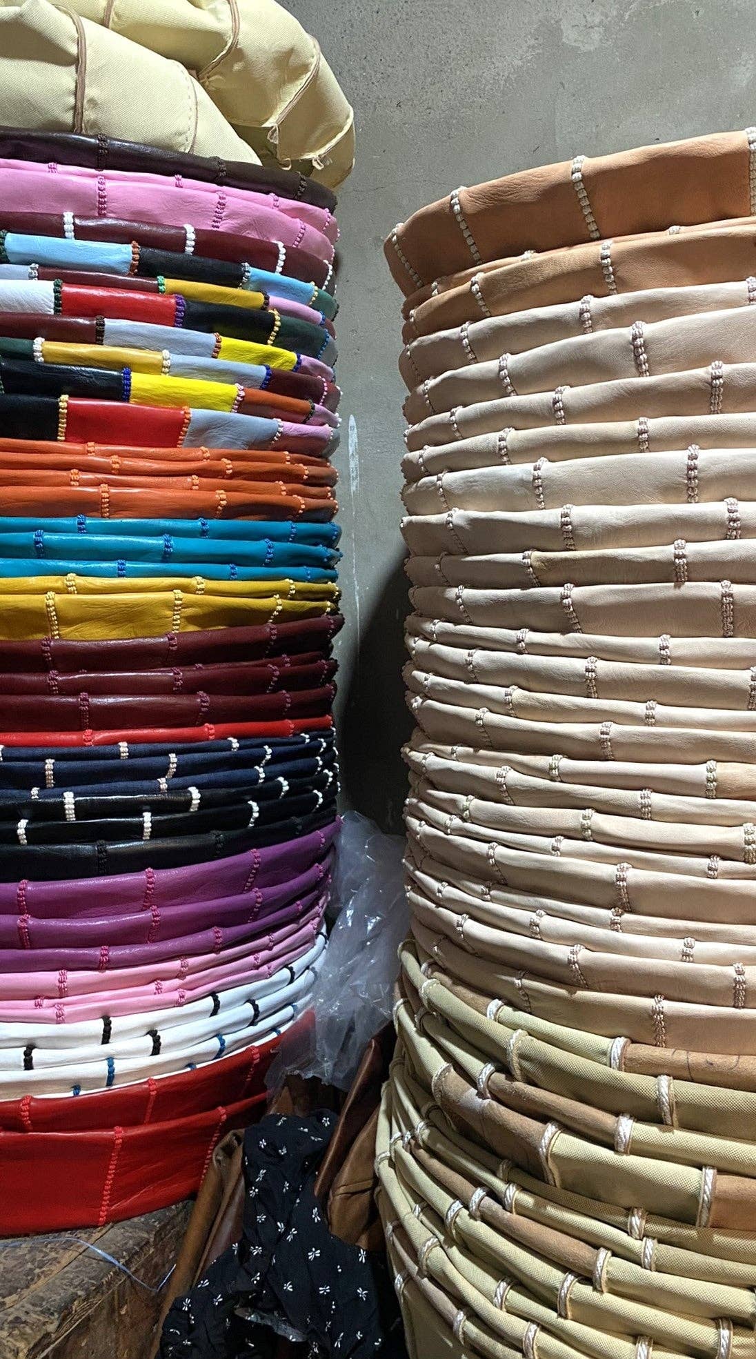 SOUK in the CITY - Wholesale Pouf - Handmade Leather Pouf M5