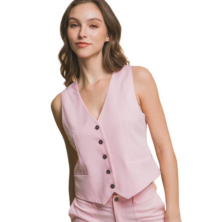 Elegant V Neck Solid Vest for a Chic Touch for wholesale by Apolline