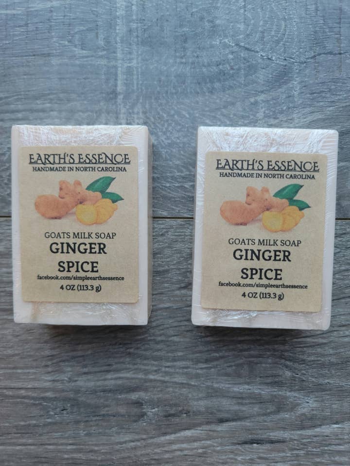 Ingefærkrydderi 4 oz Gedemælkssæbe for engroshandel hos Earth's Essence
