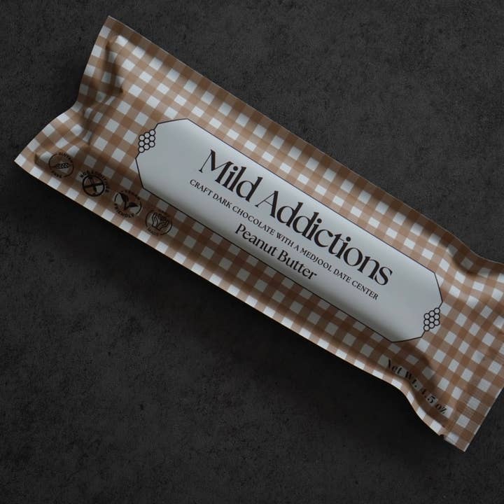 Mild Addictions - Wholesale Chocolate Bar - Natural Dark Chocolate PB Medjool Date Center (4.5oz)