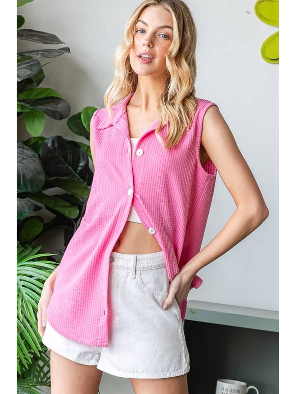 HEIMISH - Wholesale Button Down Shirt - Women's - ET7576-10 SOLID BUTTON DOWN TOP9