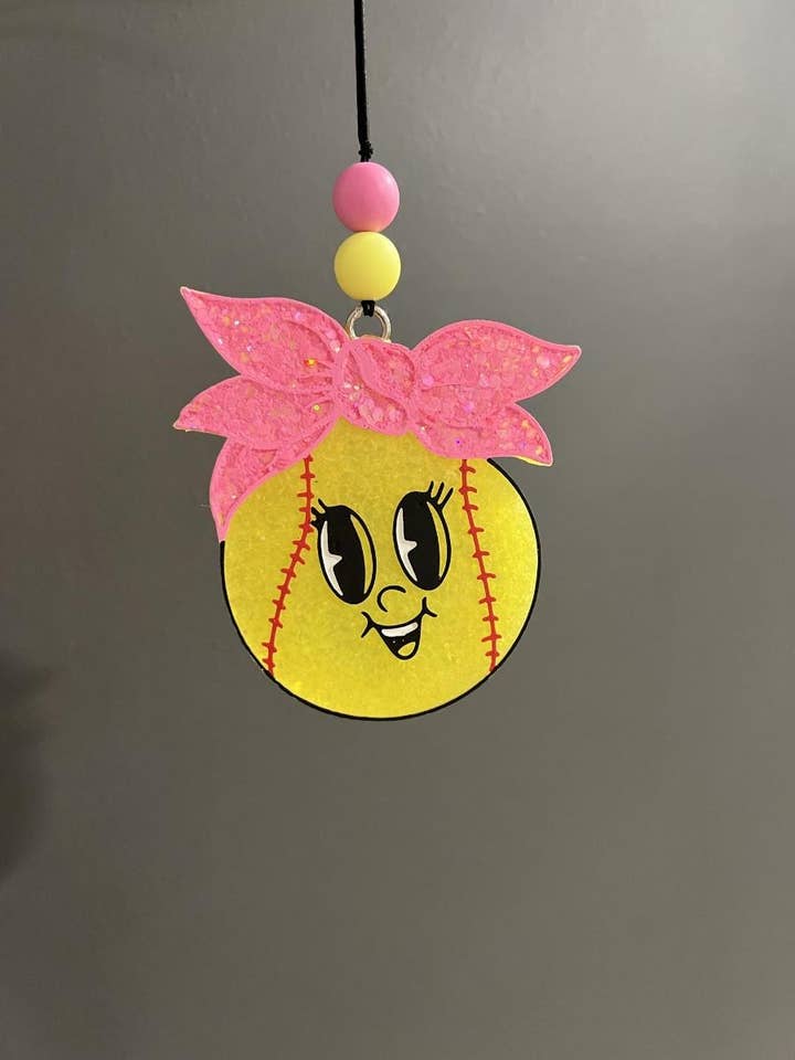 Softball car freshie for wholesale by C&D Darling Design