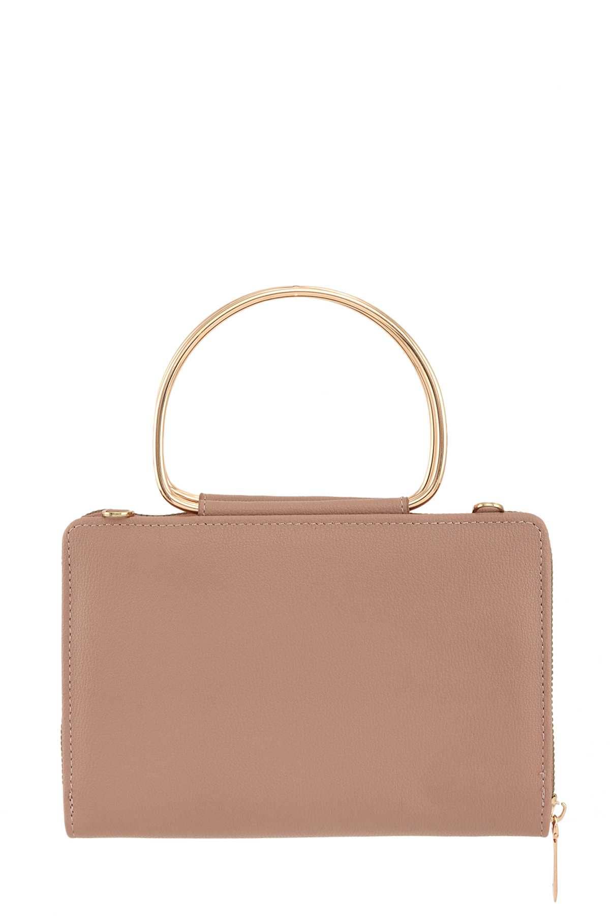 anbfashion - Wholesale Top Handle Bag - Women's - RECTANGULAR BAG WITH V ACCENT AND METAL HANDLE  422