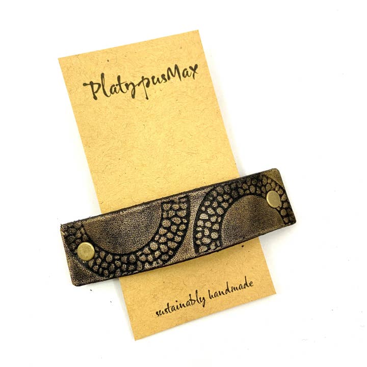 Rustic Gold / Antique Brass Geometric Half Circles Hair Clip for wholesale by PlatypusMax