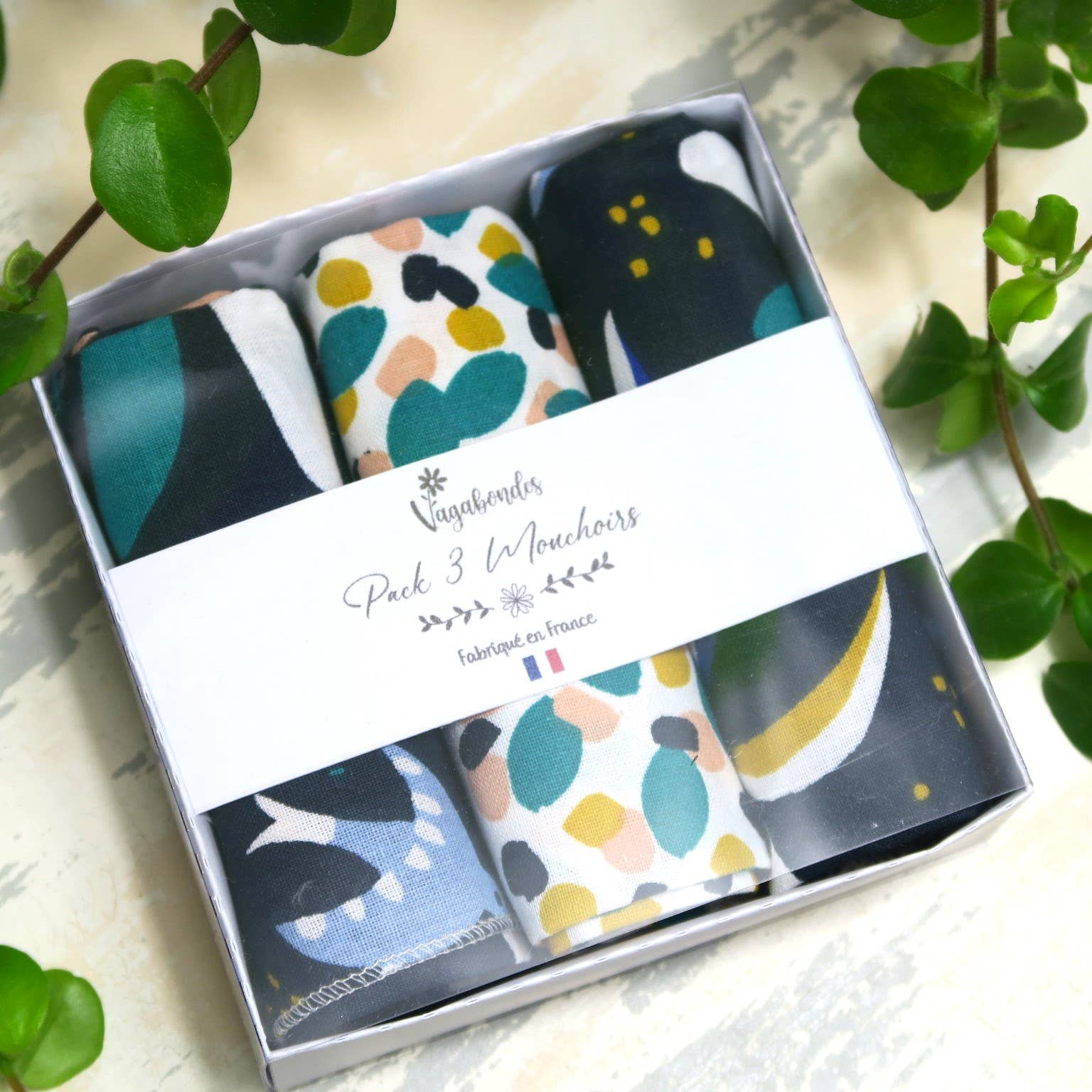 Vagabondes - Wholesale Handkerchief - Unisex - Pack of 3 Cotton Handkerchiefs, Reusable and Eco-friendly9