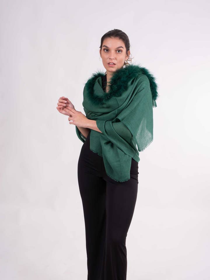 Feather Wool Stole for wholesale by MR Complements