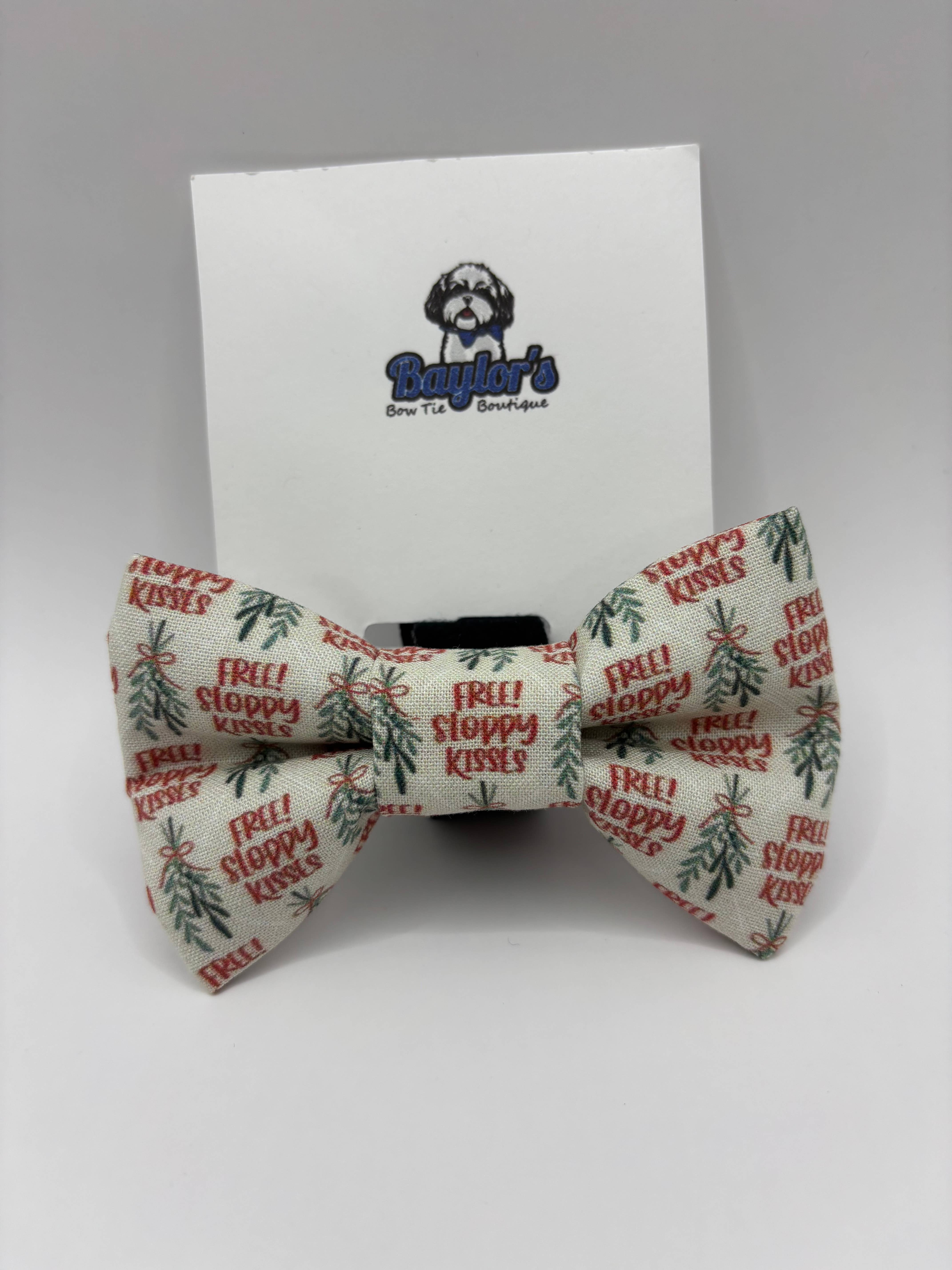 Baylor's Bow Ties - Wholesale Pet Bow Tie - Dog - Free Sloppy Kisses Dog Bow Tie, holiday dog bow ties