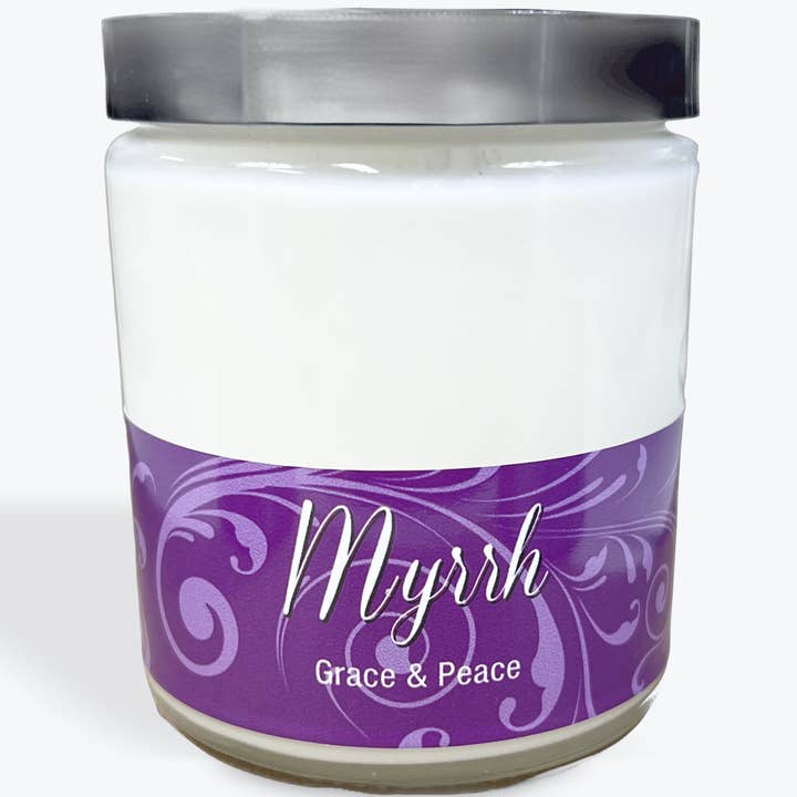 Myrrh - 8oz Scripture Candle for wholesale by Abba Christian Products