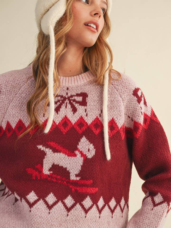 &MERCI - Wholesale Knit Sweater - Women's - DOG MOTIF SWEATER PULLOVER MSW1122211