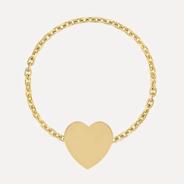 Mini Heart Chain Ring for wholesale by Kelly Bello Design
