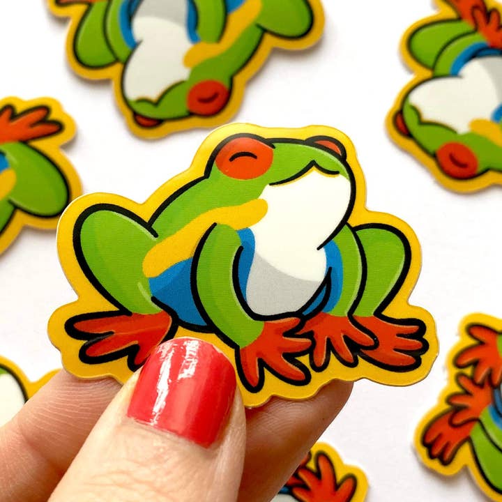 Mini Tree Frog Vinyl Sticker for wholesale by Shop Emily M